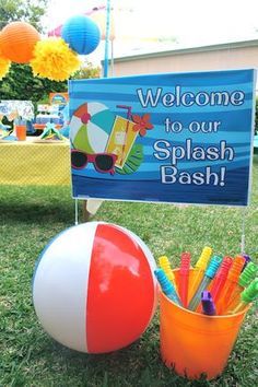 Splish Splash Party, Water Birthday Parties, Water Birthday, Pool Party Ideas, Pool Party Themes, Pool Party Kids, Splash Party, Beach Birthday Party, Fiesta Tropical