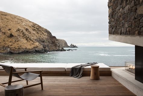 Seascape Retreat,© Simon Devitt Turf Roof, Seaside Cottage, Wood Patio, Christchurch, Holiday Rental, Auckland, Holiday Home, Outdoor Spaces, The Ocean