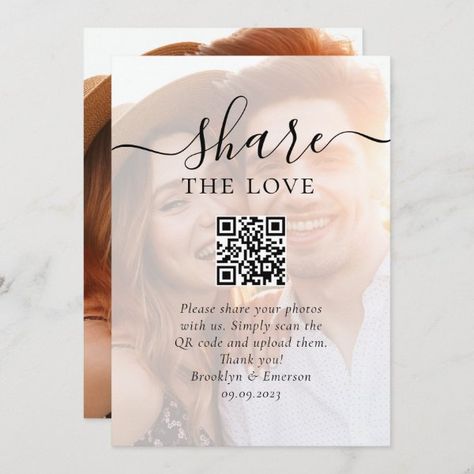 Wedding Photo Sharing Request QR Code Card Invitation With Qr Code, Wedding Photo Sharing, Reception Tables, Free Birthday Invitation Templates, Free Birthday Invitations, Congratulations Card, Free Birthday Stuff, Pictures Of You, Gift Wrapping Supplies