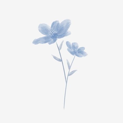 Blue Flower Png, Image Bleu, Blue Flower Art, Blue Drawings, Blue Flower Painting, Cute Blue Wallpaper, Light Blue Aesthetic, Flower Icons, Blue Aesthetic Pastel