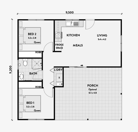 Granny Flat Ideas Australia, 60 Square Metre House Plans, 60m2 House Plans, Small Granny Flat Ideas, Granny Flat Plans 2 Bedroom, Granny Flat Interior, Granny Flat Ideas, House With Granny Flat, Granny Flat Floor Plans