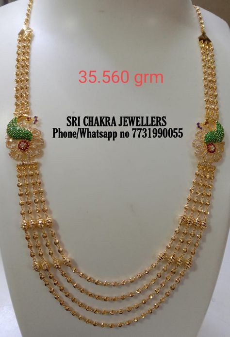 Steps Chain Models, Lalitha Jewellery Collections, Chandra Haram, Step Chain, Gold Jewels Design, Jewelry Knowledge, Gold Bridal Necklace, Gold Jewelry Outfits, Bridal Jewellery Design