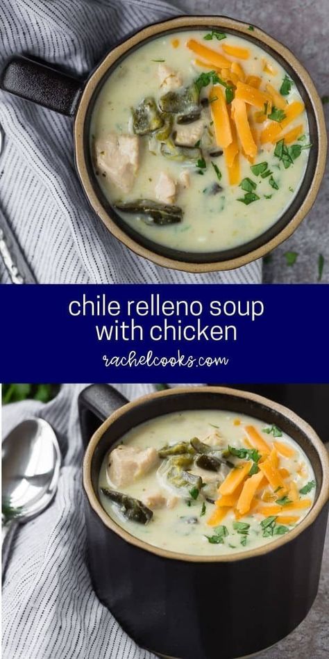 Poblano Peppers Soup, Chile Relleno Chicken Soup, Chile Rellano Soup, Chicken Relleno Soup, Creamy Poblano Chicken Rellenos Soup, Poblano Soup Mexican, Chile Poblano Soup, Poblano Cheese Soup, Poblano Chicken Soup