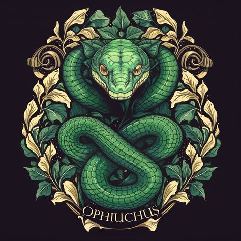 Snake Totem, Snake Zodiac, Scorpio Sagittarius Cusp, Slytherin Snake, Ophiuchus Zodiac, Snake Illustration, Snake Logo, Fantasy Art Couples, Snake Drawing