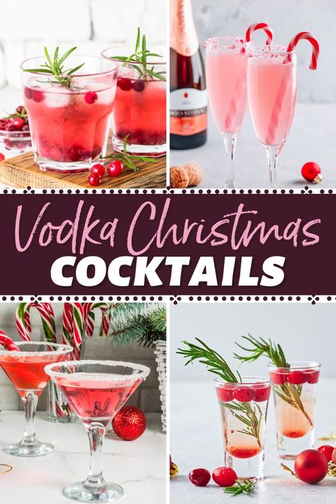 Bring a little extra merriment to your next holiday party with these festive vodka Christmas cocktails. Just don't forget to fill Santa's glass too! Santa Cocktail Christmas Drinks, Vodka Based Holiday Cocktail, Tipsy Santa Cocktail, Simple Drinks With Vodka, Red Christmas Cocktails Holiday Drinks, Christmas Vodka Drinks Holidays, Easy Holiday Cocktails Vodka, Cute Holiday Cocktails, Vodka Christmas Cocktails Holiday Drinks