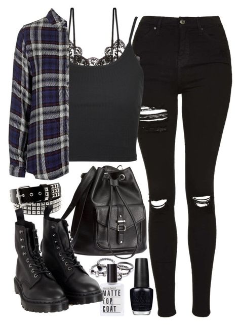 "Requested outfit" by ferned ❤ liked on Polyvore featuring Topshop, Hanky Panky, H&M, OPI and Dr. Martens Mode Rock, Mode Grunge, Boots Comfortable, Teenage Outfits, Jeans Boots, Rock Punk, Stil Inspiration, Emo Scene, Ținută Casual