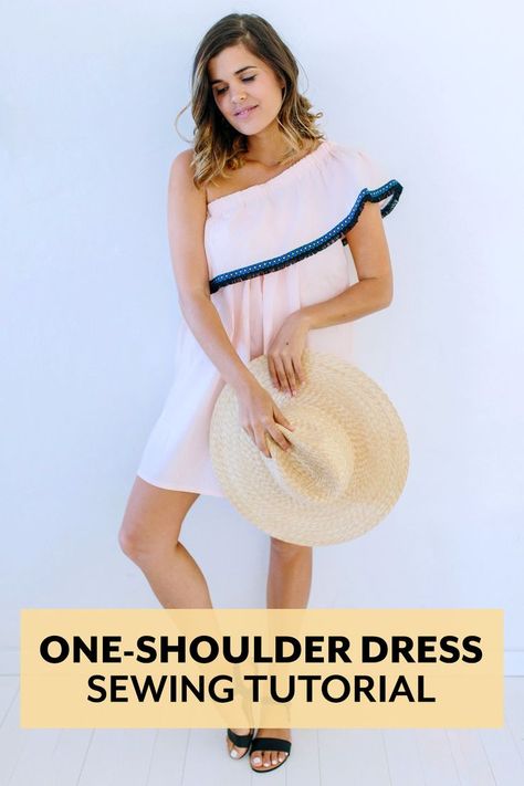 One Shoulder Party Dress tutorial from A Pair & A Spare Dress Sewing Tutorials, Dress Tutorial, Dress Tutorials, Dress Making Patterns, Dress Sewing Pattern, Dress Sewing, Dress Sewing Patterns, Sewing Patterns Free, Sewing Dresses