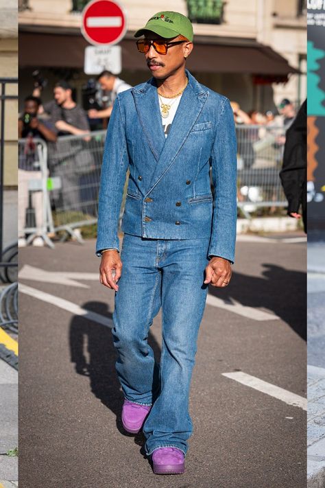 Everyone’s been wearing them during fashion month, for one Pharrell Williams Style, Streetwear Mode, Concept Clothing, Denim Day, Elsa Hosk, Double Denim, Adidas Sneaker, Katie Holmes, Mens Trends