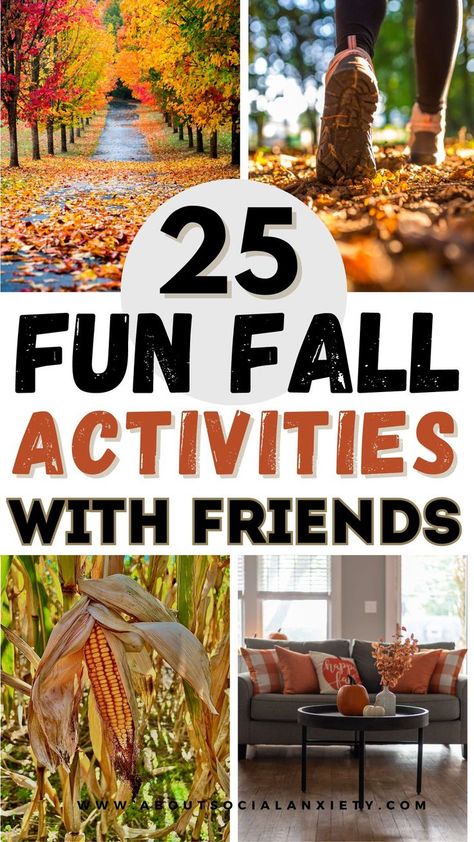 Are you looking for fun fall activities to stay social? This post shares 25 fun fall activities that you can do with friends to stay social. Ideas include things like enjoying a nature walk or visiting a pumpkin patch. Also sharing fall bucket list ideas, fall wedding guest dress ideas, and fall guest bedroom ideas. Fall Activities For Best Friends, Fun Things To Do In Fall With Friends, Inexpensive Things To Do With Friends, Bff Activities Things To Do, Fall Activities For Girls Night, Things To Do In The Fall With Friends, Things To Do With New Friends, Fall Girls Night Activities, Autumn Things To Do With Friends