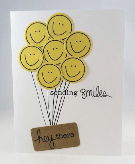 Postcards Inspiration, Sending Smiles, Creative Birthday Cards, Birthday Card Drawing, Miss You Cards, Happy Cards, Hello Cards, Card Drawing, Face Card