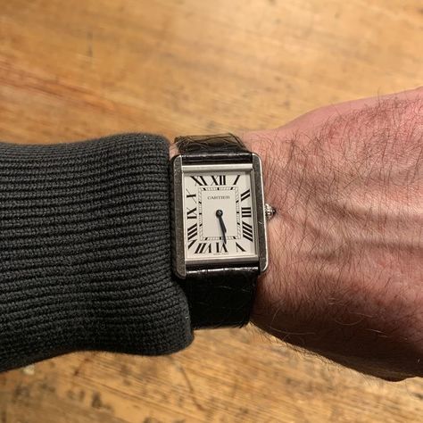 Aesthetic Watch, Cartier Watches Mens, Cartier Tank Solo, Stylish Watches Men, Tank Watch, Trendy Watches, Cartier Men, Premium Watches, Retro Watches