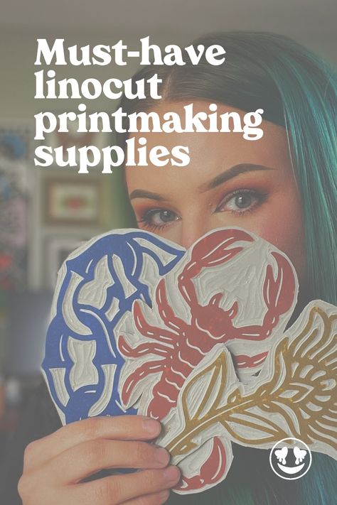 Check out my up-to-date supply list of linocut printmaking materials that I use on a regular basis to create my work. How To Linocut Print, Linocut Supplies, Linocut Process, Linotype Machine, Printmaking Reduction Print, Linocut Tools, Printmaking Supplies, Linocut Printmaking, Relief Printing