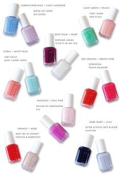 Essie Color Pairs Nail Polish Pairings, Polish Pairings, Mani Pedi Combos, Nail Polish Combinations, Nail Color Combinations, Summer Nail Polish, Essie Nail Polish, Essie Nail, Manicure Y Pedicure