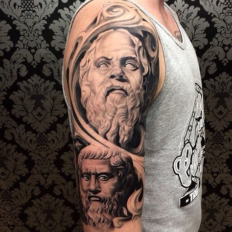 Philosopher Tattoo, Socrates Tattoo, Philosophy Tattoos, Classical Studies, Typography Tattoo, Tattoo Board, Greek Philosophers, Socrates, Tattoo Images