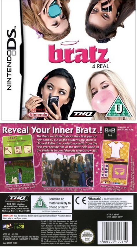 Bratz Video Game, Games Poster, Retro Games Poster, Retro Games, X Games, 90s Childhood, Got Game, Talent Show, Nintendo Ds