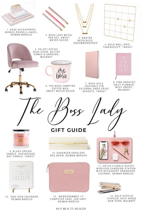 Boss Babe Office Ideas, Lady Boss Office Work Spaces, Nails Boss Lady, Office Gifts For Women, Boss Lady Gifts Ideas, Woman’s Office, Gifts For Boss Woman, Boss Lady Office, Diy Gifts For Christmas