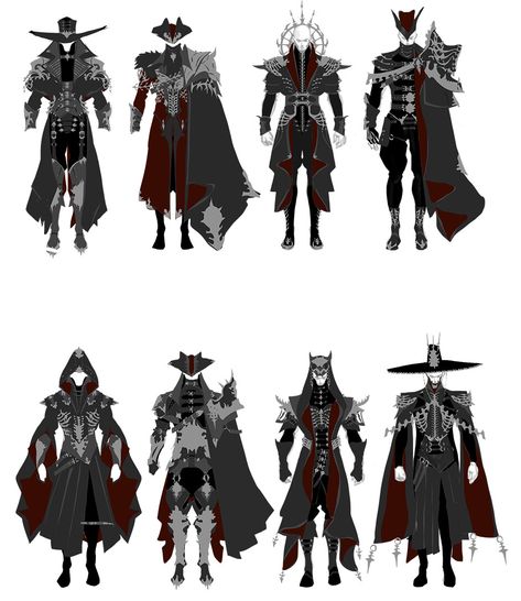 Necromancer Clothes, Necromancer Armor, Necromancer Outfit, Necromancer Character Design, Clothing Design Sketches, Fashion Design Drawings, Character Design Male, Drawing Clothes, Fantasy Clothing