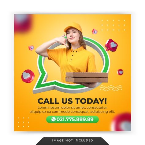 Premium PSD | Call us creative concept promotion for instagram post template For Instagram Post, Social Media Art, Graphic Design Brochure, Social Web, Social Design, Creative Concept, Publicidad Creativa, Business Photoshoot, Graphic Design Ads