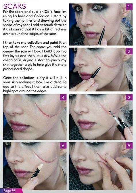 Cosplay Makeup Ideas, Injury Makeup, Fake Scar, Scar Makeup, Cosplay Makeup Tutorial, Wig Styling, Halloween Makeup Inspiration, Idee Cosplay, Cosplay Tutorial