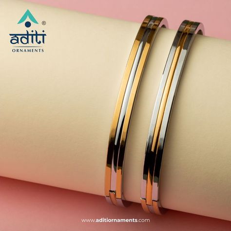 Redifine glamour & elegance with an uncanny blend of stunning silver bracelet with gold plating. . . . . #designer #gents #kada #gentskada #Bahubalikada #rudrakshjewellery #silverrajkot #silverwholesale #womanjewellery #aditi #aditiornaments #rings #kidskada #silverkada #kadli #silverornamentsrajkot #silverjewellery #silverjewellery925 #silverjewellerymaking Gents Kada, Mens Silver Bangle, Mens Bracelet Gold Jewelry, Man Gold Bracelet Design, Baby Jewelry Gold, Gold Pendants For Men, Gold Kada, Fashion Jewelry Necklaces Gold, Antique Gold Earrings