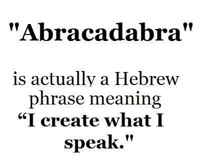 Abracadabra: an interesting Torah lesson on this can be found at the link listed. http://koshertorah.com/PDF/abracadabra.pdf Phrase Meaning, Learn Hebrew, Hebrew Language, Hebrew Words, Word Of The Day, Torah, Wonderful Words, New Words, The Words