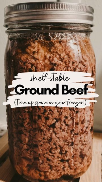 Randi Cook | Healing Through Homesteading on Instagram: "Two words: Shelf stable🙌🏼 And free up space in your freezer! SAVE this for later | FOLLOW along for more canning!🤍 Pressure canning meat is so easy, and doesn’t involve tons of ingredients. There’s various ways and methods to can meat; here’s the recipe I followed in this video: INGREDIENTS: 🧂 -1 pound of raw ground beef for every pint size jar (or 2 pounds for every quart jar) -1/2 tsp pickling salt for every pint jar (1 tsp for quarts) -hot water or broth INSTRUCTIONS: 1) Prepare your pressure canner by adding 3 quarts of water to it and begin hearing it up. 2) Prepare jars; I usually keep mine submerged in hot water until I’m ready to pack them. 3) Brown meat to about medium well. 4) Strain off fat. 5) Pack meat into jars, Canning Raw Meat, How To Can Meat Pressure Canning, Pressure Canning Meat Recipes, Presto Electric Pressure Canner Recipes, Pressure Canned Meals In A Jar Recipes, Meat Canning Recipes, Dry Canning Recipes In A Jar, Canning Meat In A Jar, Canning Meals In A Jar Pressure