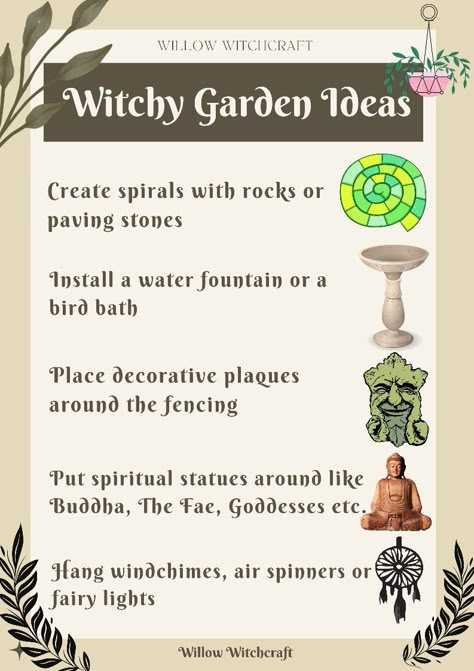 Witchy Yard Ideas, Witchy Outdoor Space, Witchy Garden Ideas, Witch Garden Aesthetic, Witch Garden Design, Garden Witchcraft, Green Witch Garden, Witches Garden, Witch's Garden