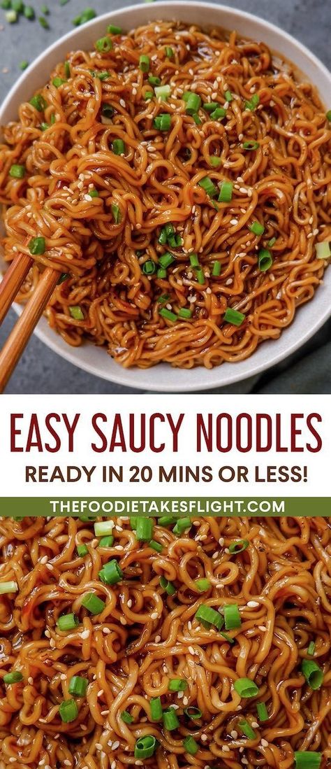 Saucy Ramen, Ramen Dinner, Ramen Recipes Easy, Easy Ramen, Noodle Recipes Easy, Noodle Dish, Salad Pasta, Ramen Recipes, Ramen Noodles