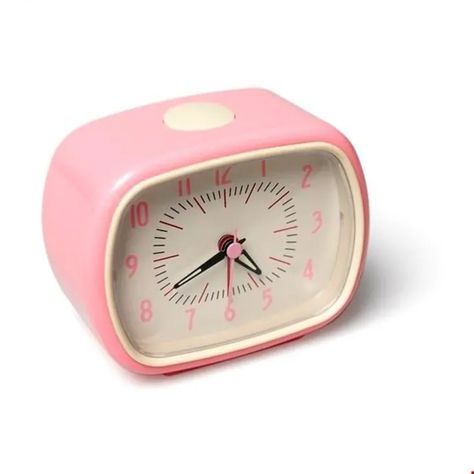 Pink Clock, Alarm Clock Design, Retro Alarm Clock, Pink Clocks, Flat Interior, Accessories Pink, Deco Retro, Pink Home Decor, Pink Flamingo