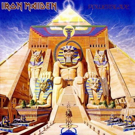 Iron Maiden "Powerslave" Capitol Records SJ-12321  12" LP Vinyl Records U.S. Pressing (1984) Album Cover Art by Derek Riggs Eddie Tattoo, Maiden Outfit, Maiden Tattoo, Iron Maiden Album Covers, Quotes Pastel, Iron Maiden Albums, Iron Maiden Posters, Living In Mexico City, Seventh Son