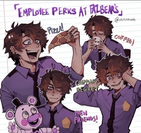 fnaf Michael Afton, Animatronic Fnaf, Fnaf 1, Fnaf Movie, Fnaf Comics, Fnaf Memes, Fnaf Funny, Fnaf Characters, Purple Guy