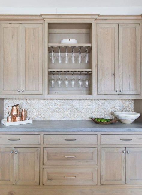 Love this palette for our kitchen! Kitchen Concrete Countertops, Marie Flanigan Interiors, Stained Kitchen Cabinets, Marie Flanigan, Серая Кухня, Outdoor Kitchen Countertops, Oak Kitchen Cabinets, Concrete Kitchen, Smitten Kitchen