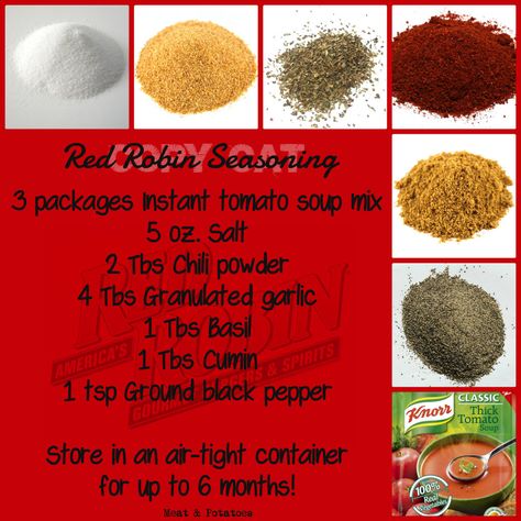 Copy Cat Red Robin Seasoning Copycat Red Robin, Red Robin Seasoning, Red Robbin, French Fry Seasoning, Soup Store, Fall Favorites Recipes, Homemade Dry Mixes, Spice Blends Recipes, Copykat Recipes