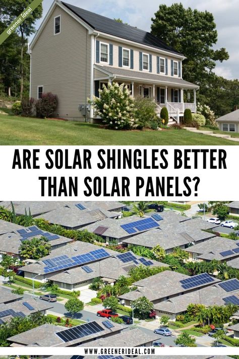 Solar Shingles VS Solar Panels, which one is better? Solar Shingles Roof Tiles, Solar Roofing Ideas, Hidden Solar Panels, Solar Tiles Roof, Solar Roof Design, Solar Panel Roof Design, Solar Panel Shingles, Solar Roof Shingles, Solar Tiles