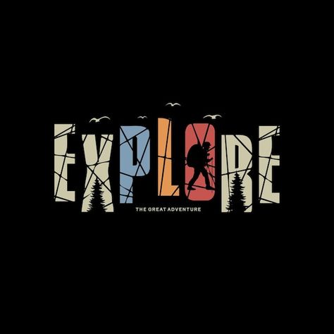 Explore typography design ready to print... | Premium Vector #Freepik #vector #adventure-logo #outdoor-logo #mountain-badge #hiking-logo Off Road Tshirt Design, T Shirts Design Illustration, Outdoors Tshirt Design, Unique T Shirt Print Ideas, Nature Tshirt Design, Adventure Design Illustration, Unique T Shirt Designs Inspiration, Camping T Shirts Ideas, Unique Tshirts Designs