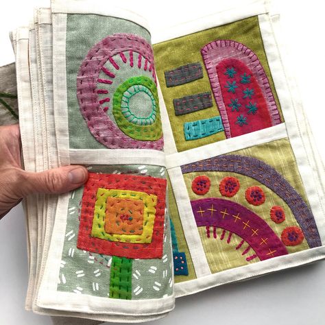 100 Days of Organic Applique - The Book! • Jo Avery - the Blog Fabric Story Book, Fabric Books How To Make, Chapbook Ideas, Sewing Studios, Quilting Art, Cloth Books, Fabric Journal, Fabric Books, Fabric Book Covers