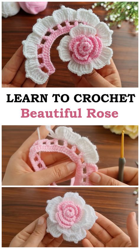 Free Crochet Patterns For Roses, Small Crochet Roses Free Pattern, Crochet Roses Free Pattern Written, How To Crochet Flowers Free Pattern, Crochet Patterns Free Flowers, Easy Rose Crochet Pattern, Crochet A Flower Easy, Easy Crochet Rose Pattern Free, Crochet New Ideas