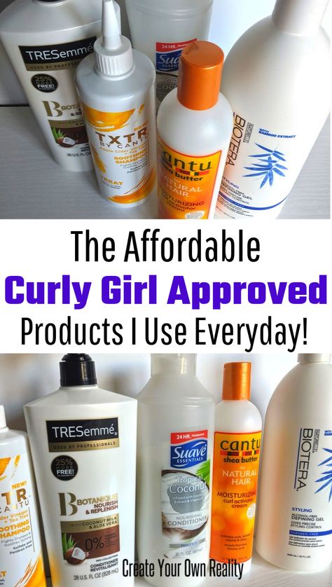 Best Drugstore Shampoo And Conditioner For Curly Hair, Cheap Curly Hair Products, Bedtime Hairstyles, Curly Girl Method Routine, Curly Girl Method Products, Curly Girl Products, Best Products For Curly Hair, Best Curly Hair Products, Curl Care