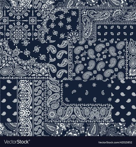 Silky Pattern, African Pattern Design, Bandana Pattern, Maxi Design, Blue Bandana, Paisley Bandana, Fabric Patchwork, Bandana Design, Paisley Fabric