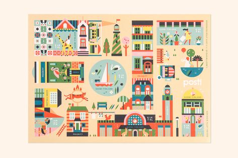 Behance :: Pro vás Lotta Nieminen, First Class Stamp, Online Portfolio, Stamp Design, Visual Artist, Design Working, Graphic Design Illustration, Postage Stamps, Creative Work