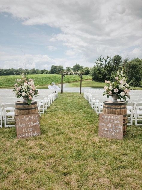 Wine Barrel Wedding Ideas, Wine Barrel Wedding, Wedding Wallpaper, Barrel Wedding, Rustic Wedding Ceremony, Wedding Ceremony Ideas, Wine Barrels, Wedding Aisle Decorations, Rustic Weddings