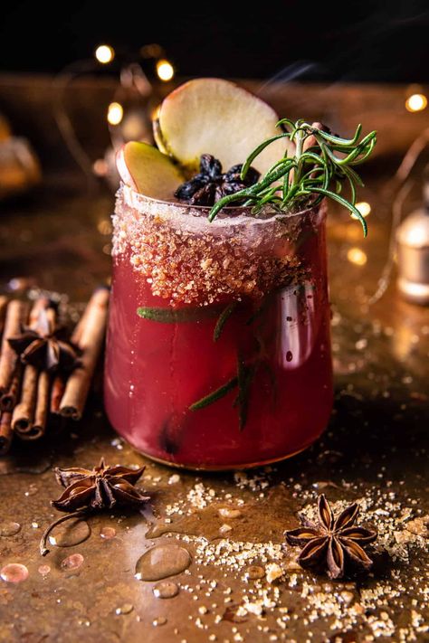 Fireside Cranberry Cider Margarita: This warm and spicy margarita is a cozy take on the classic...an oh-so-warming holiday margarita! Half Baked Harvest Margarita, Fireside Cranberry Cider Margarita, Thanksgiving Cider, Cider Margarita, Holiday Margaritas, Margarita Punch, Cranberry Cider, Holiday Beverages, Half Baked Harvest Recipes