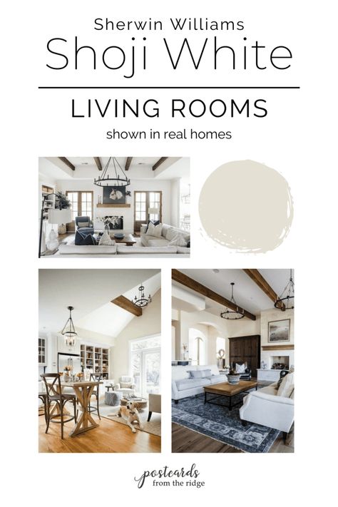 Shoji White Sherwin Williams Living Rooms, Best Trim Color With Shoji White, Shoji White Living Room, Sherwin Williams Shoji White, Accessible Beige Sherwin Williams, White Ceiling Paint, Paint House, Country Property, Family Room Paint