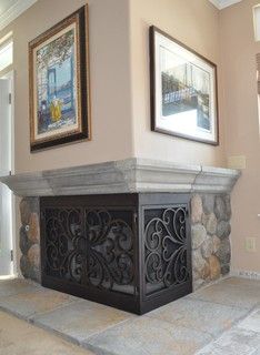 L Shape Fireplace L Shape Fireplace, L Shaped Fireplace, Corner Fireplace Makeover, Craftsman Remodel, Log Burner Fireplace, Wood Burning Fireplace Inserts, Corner Gas Fireplace, Slate Fireplace, Fireplace Update