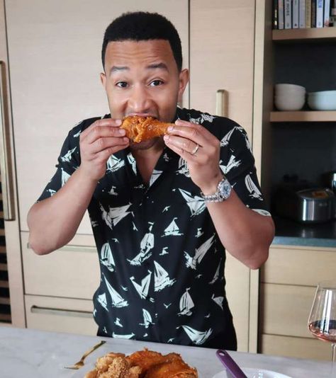 Cravings | John’s LEGENDary Fried Chicken with Spicy Honey Butter Spicy Honey Butter, Cholula Hot Sauce, Spicy Honey, Fried Chicken Recipes, Honey Butter, Chrissy Teigen, John Legend, Cooking Inspiration, Mac And Cheese