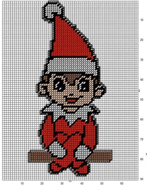 Elf On The Shelf Cross Stitch, Elf Plastic Canvas Patterns, Christmas Projects For Kids, Plastic Canvas Box Patterns, Easter Canvas, Plastic Canvas Ornaments, Cross Stitch For Kids, Christmas Wall Hangings, Graph Paper Art