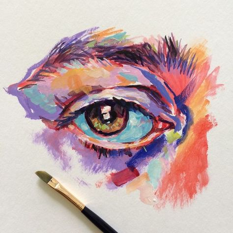 Výtvarné Reference, Oil Pastel Art, Gouache Art, Seni Cat Air, Eye Painting, Lukisan Cat Air, Arte Sketchbook, Painting Art Projects, Eye Art