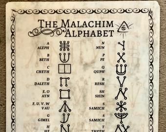 Angles of the seven days with names seales and periapt | Etsy Celestial Alphabet, Enochian Alphabet, Witchcraft Poster, Witches Alphabet, Witchy Quotes, Wiccan Rede, Ancient Alphabets, Magick Symbols, Alphabet Code