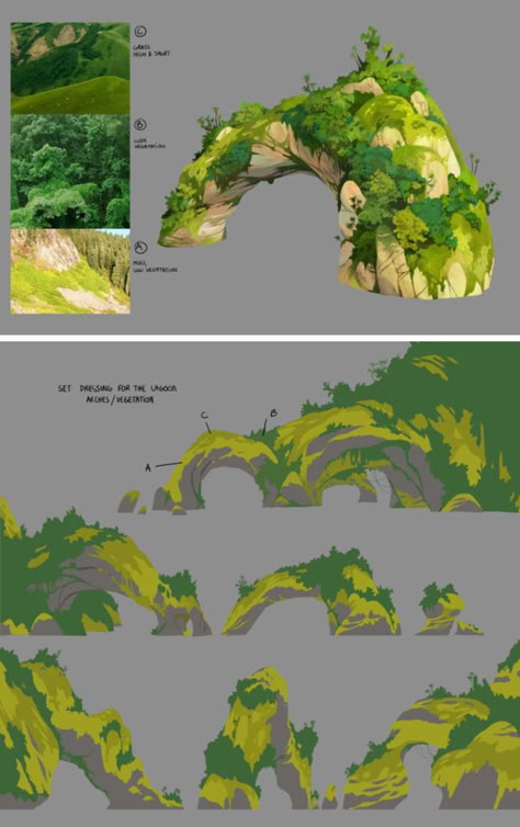 How To Digitally Paint Landscapes, Environmental Art Tutorial, Digital Art Nature Landscapes, Digital Art Environment, Digital Environment Art, Environment Study Reference, Environment Art Tutorial, Digital Landscape Tutorial, Background Study Reference