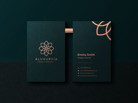 Top view luxury business card mockup with foil pressed logo Stationery Business Card, Massage Logo, Corporate Marketing, Elegant Business Cards Design, Business Card Design Minimalist, Luxury Business Card, Buisness Cards, Logo Presentation, Graphic Design Business Card